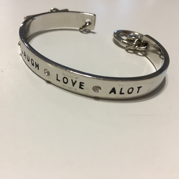BCBG Live Laugh Love A Lot Silver Tone Bracelet - Picture 2 of 8
